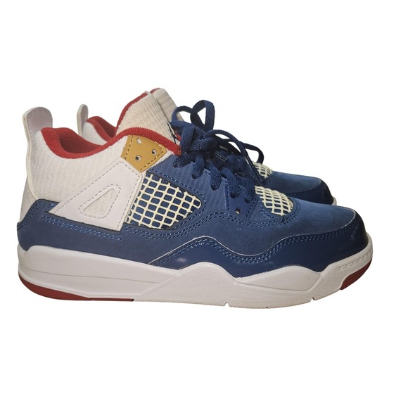 Nike Air Jordan 4 Retro Messy Room Shoes Youth Size 1Y Blue White DR6953-400 - Picture 1 of 8